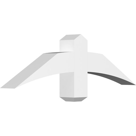 Ekena Millwork Bellingham Architectural Grade PVC Gable Bracket, 36"W x 10 1/2"H x 4"D x 4"F, 7/12 Pitch GBP036X11X0404BEL00